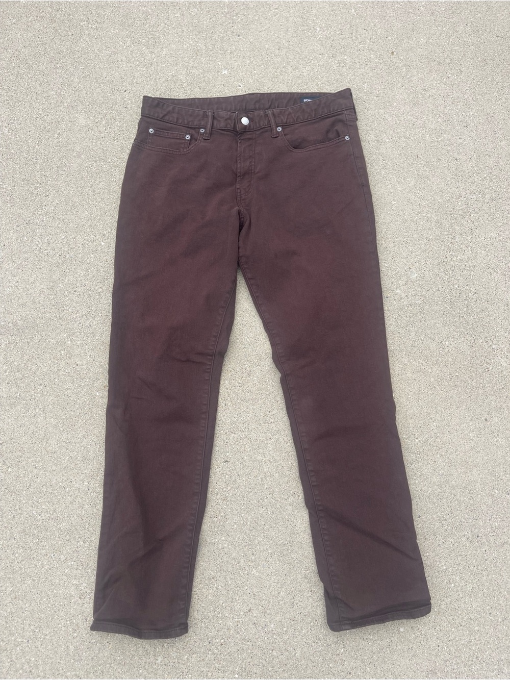 Bonobos 5-Pocket Stretch Pants Men’s 35x32 Brown Slim Fit Cotton Blend Casual